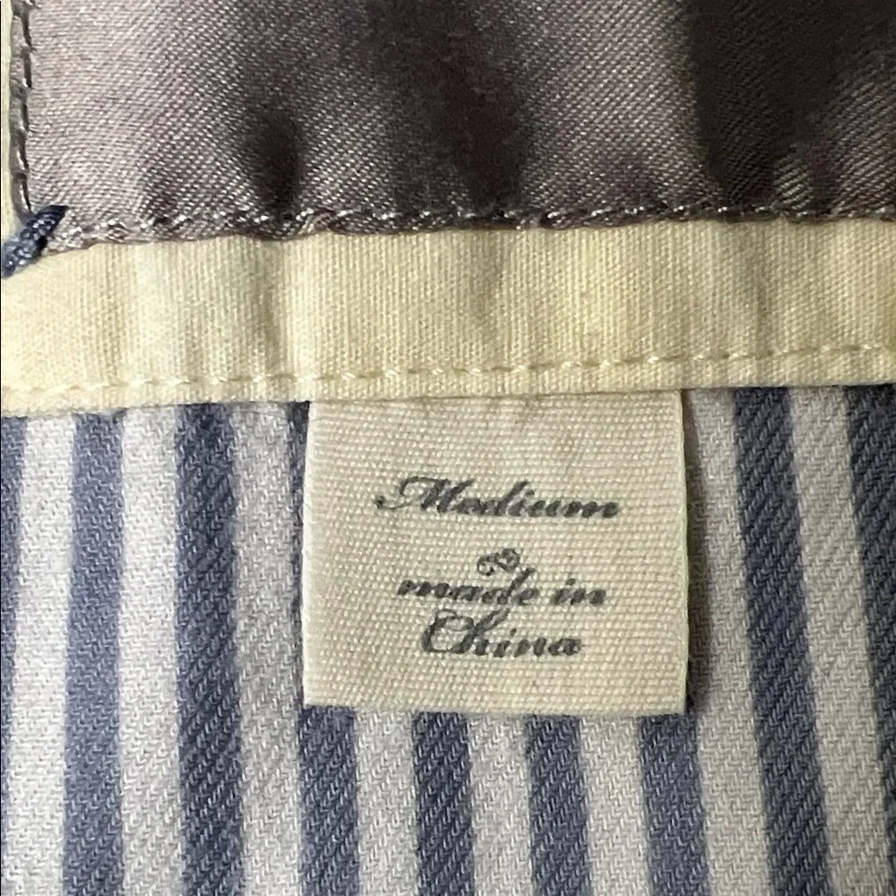 Victoria's Secret Blue White Striped Pajama Top button shirt size medium M - Picture 4 of 5